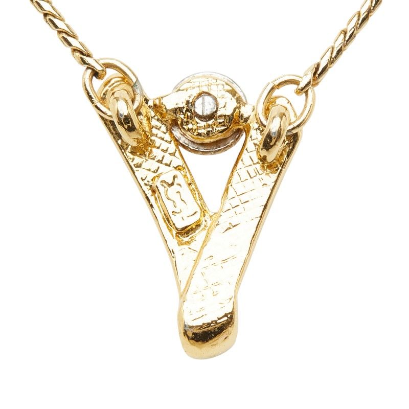 Saint Laurent Chain Pendant Gold Plated Rhinestone — view 3