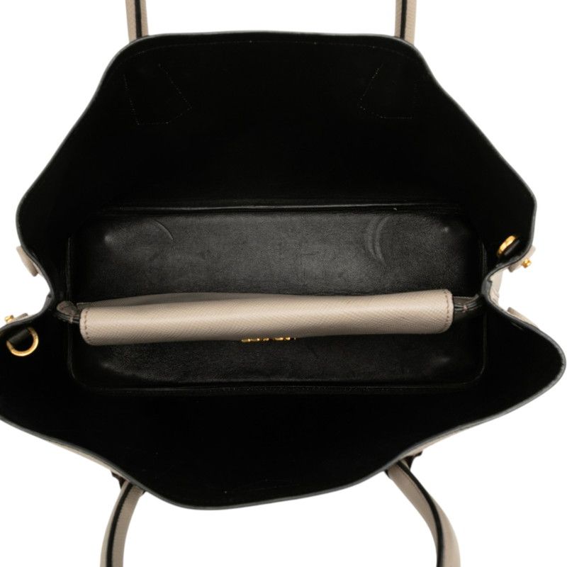 Prada Cuir Double 2-Way Shoulder Bag Beige Saffiano Leather — view 4