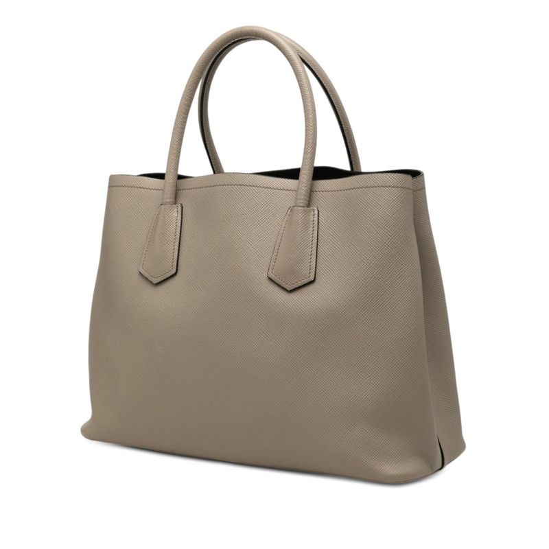 Prada Cuir Double 2-Way Shoulder Bag Beige Saffiano Leather — view 2
