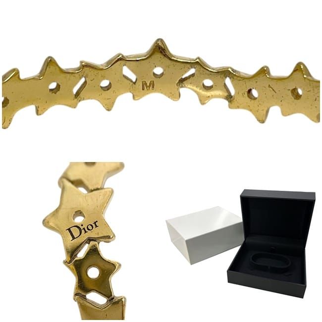 Dior Bangle Gold Golden Bracelet Metal Star — view 6