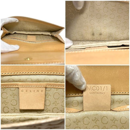Celine Shoulder Bag Beige C Macadam Leather 1 Flap Pouch — view 3