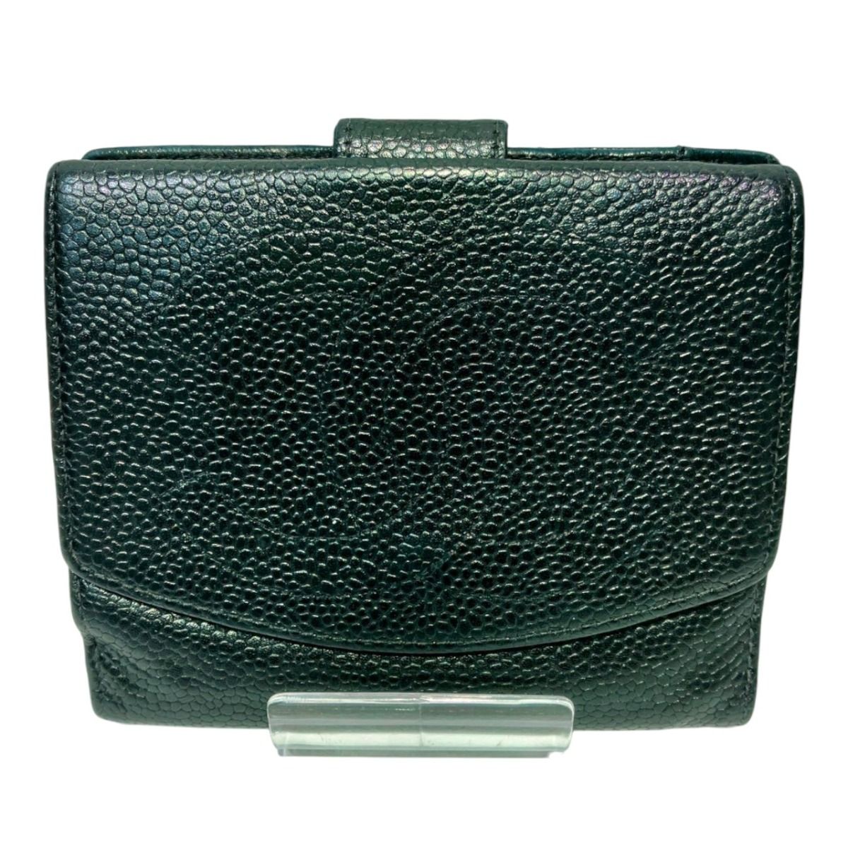 Chanel CC Logo Bifold Wallet Caviar Leather