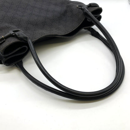 Gucci Tote Shoulder Bag GG Canvas Black — view 6