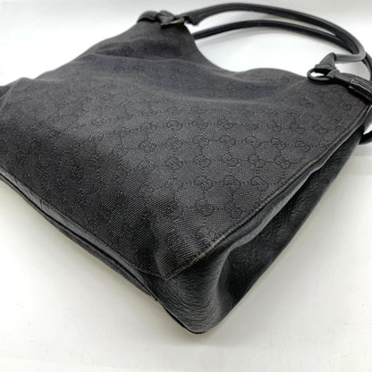 Gucci Tote Shoulder Bag GG Canvas Black — view 3