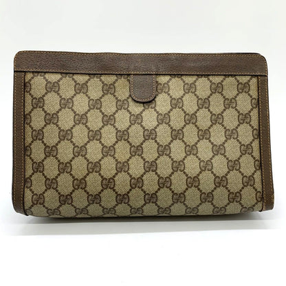 Gucci 014 56 Clutch GG Supreme Canvas Vintage Brown — view 5
