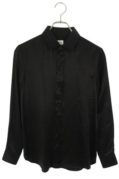 Saint Laurent Paris Silk Long Sleeve Shirt