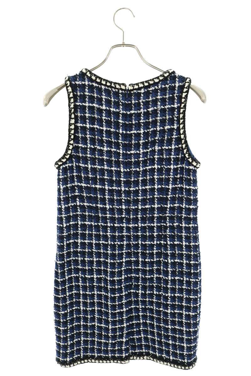Chanel CC Logo Button Tweed Sleeveless Dress 34 — view 2