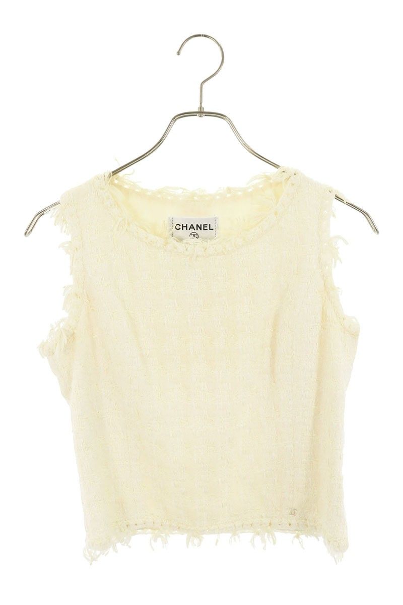 Chanel Side Zip Tweed Sleeveless Top 36