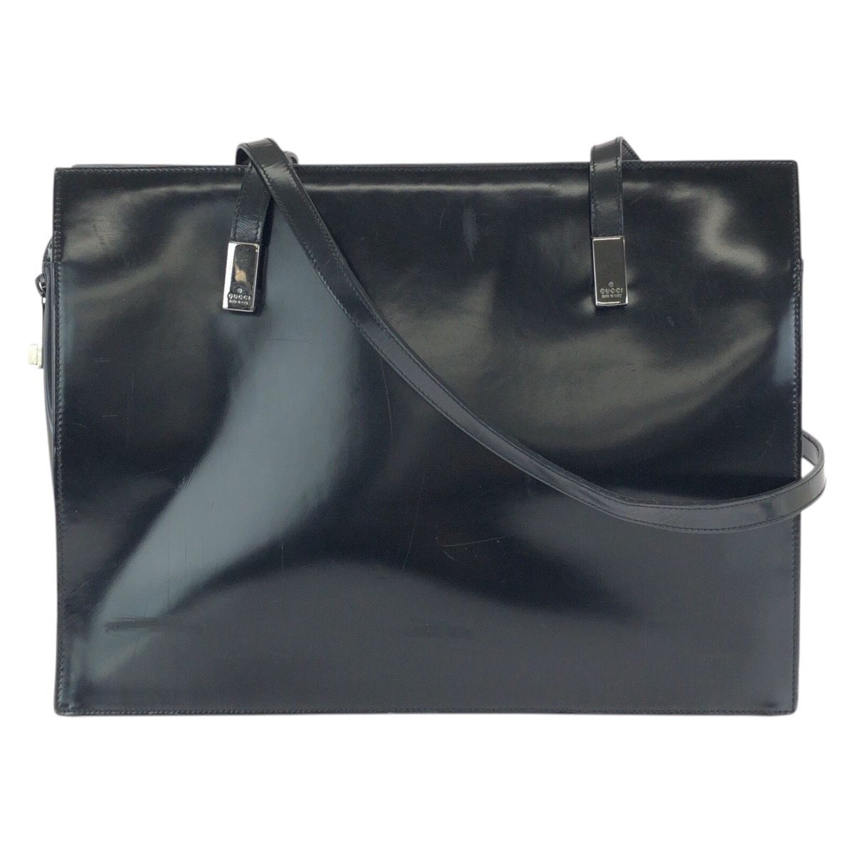 Gucci Black Silver Patent 001 Shoulder Bag