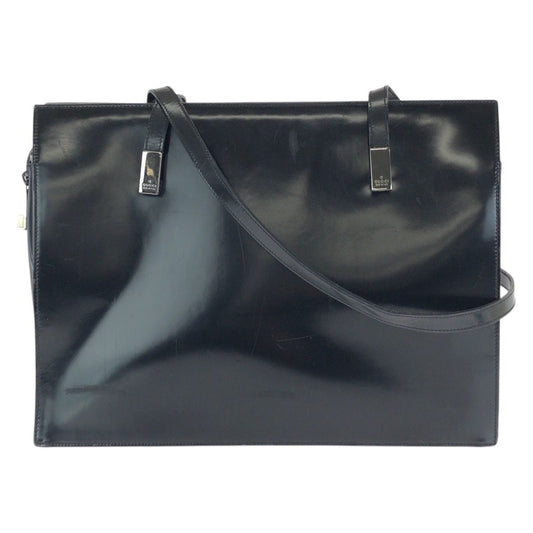 Gucci Black Silver Patent 001 Shoulder Bag