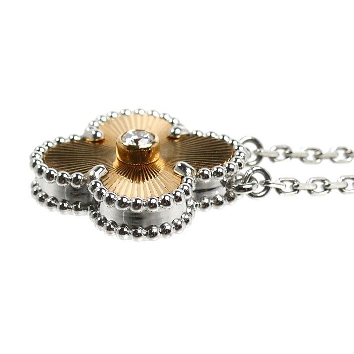Van Cleef & Arpels 18K White Gold 18K Pink Vintage Alhambra Necklace 37 41 — view 2