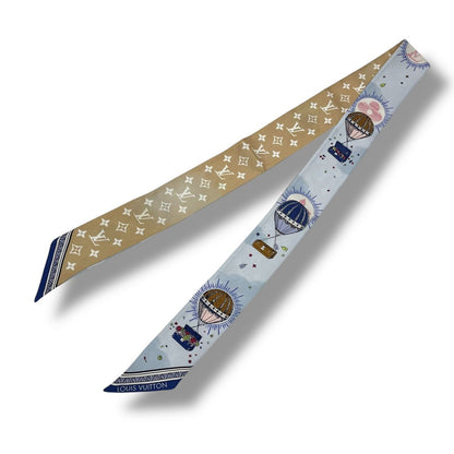 Louis Vuitton Scarf Monogram Logo Balloon Pattern Blue — view 3