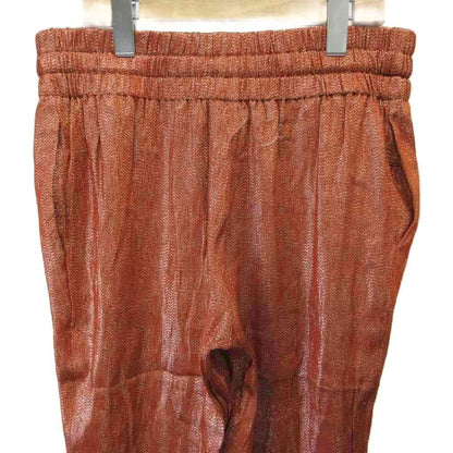 Gucci Last Brown Lame Waist Tie Joggers Pants Easy Silk 40 Orange Drawstring — view 4