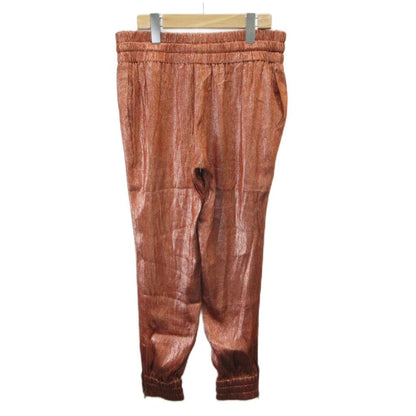 Gucci Last Brown Lame Waist Tie Joggers Pants Easy Silk 40 Orange Drawstring — view 2