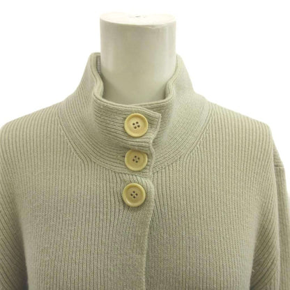 Max Mara S 'S Long Cardigan Wool Cashmere Blend L Beige Gray Ribbed Long Sleeve — view 4