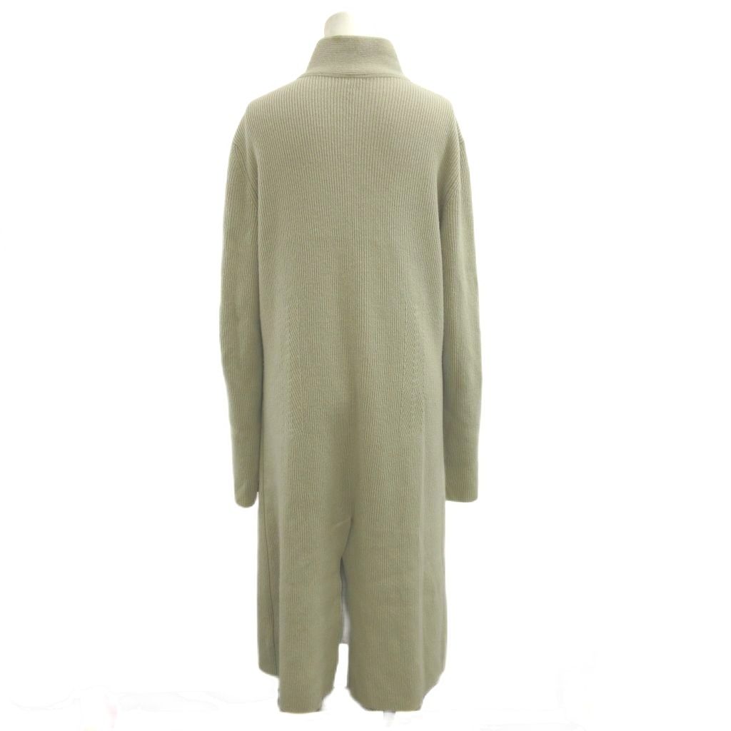 Max Mara S 'S Long Cardigan Wool Cashmere Blend L Beige Gray Ribbed Long Sleeve — view 2