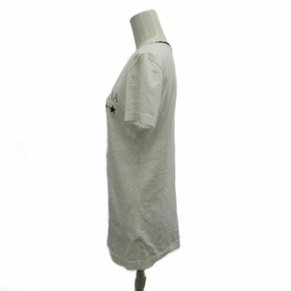 Dolce & Gabbana And & Top T-Shirt Silk 38 White Logo Print Heart Short Sleeve KK — view 3