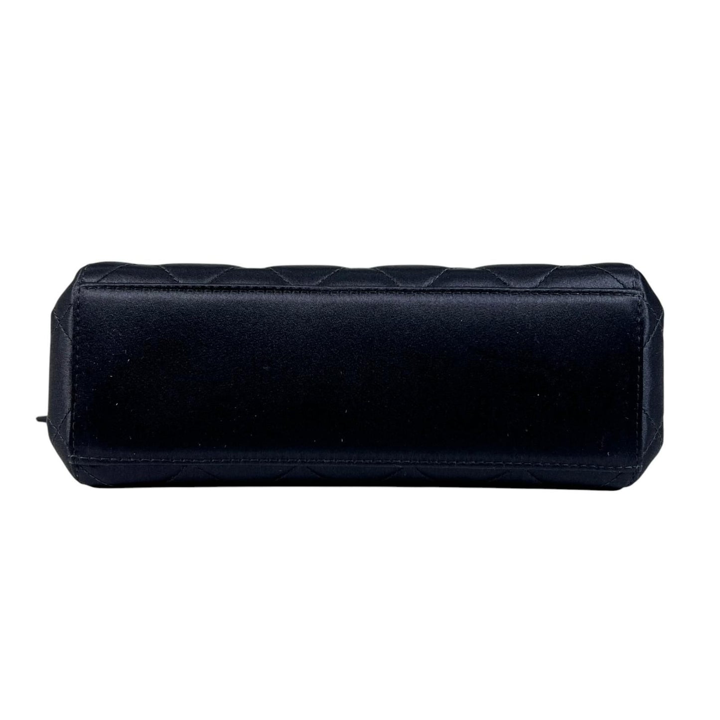 Chanel Quilted Shoulder Bag Satin Black CC Logo — view 4