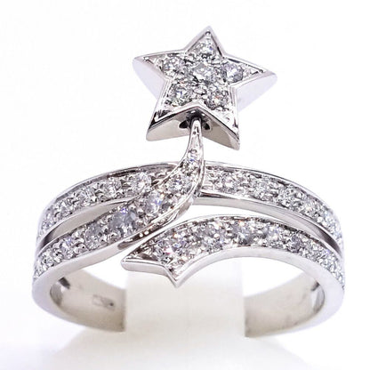 Chanel 18K White Gold Comet Diamond Ring Star — view 3