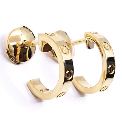 Cartier 18K Yellow Gold Mini Love Hoop Earrings SM Small — view 2