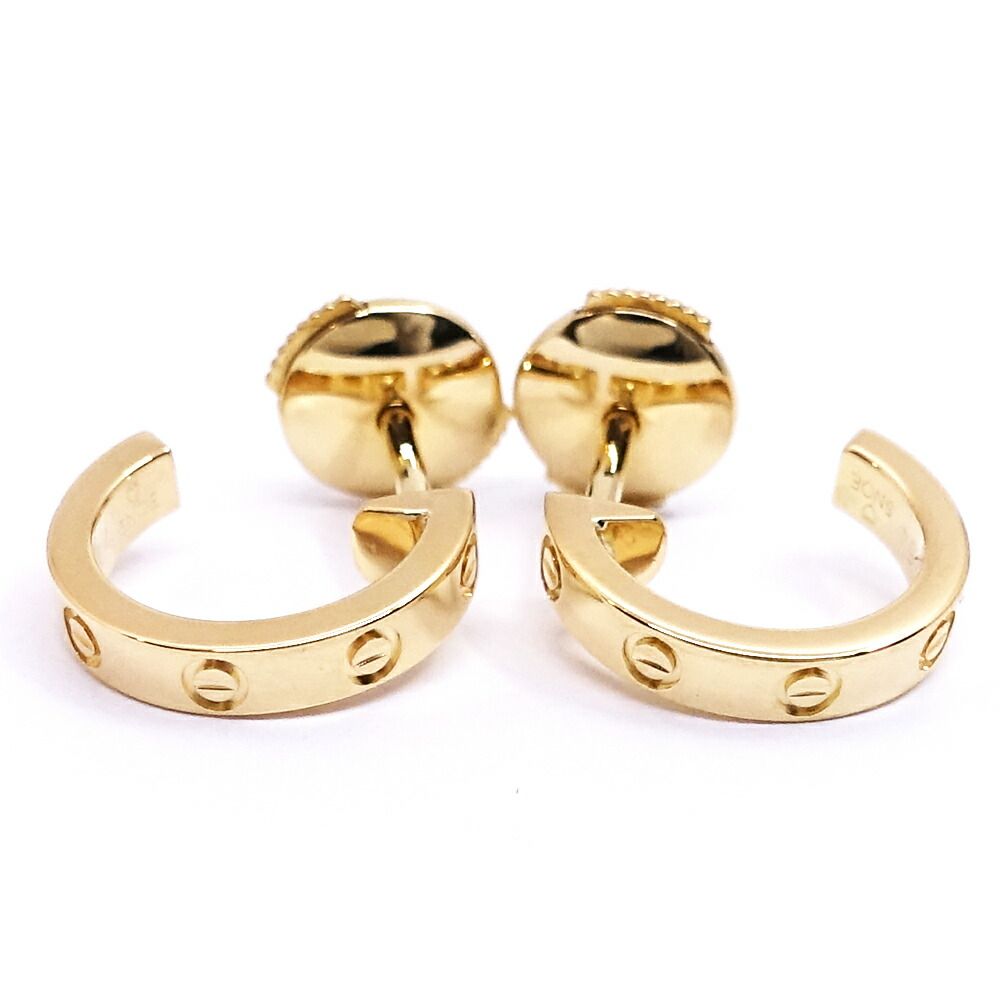 Cartier 18K Yellow Gold Mini Love Hoop Earrings SM Small — view 5