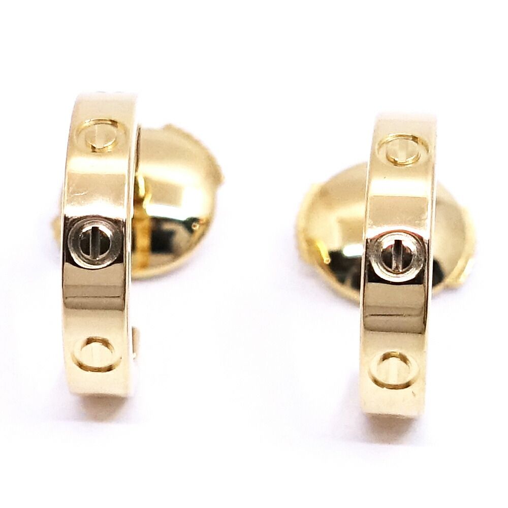 Cartier 18K Yellow Gold Mini Love Hoop Earrings SM Small — view 3