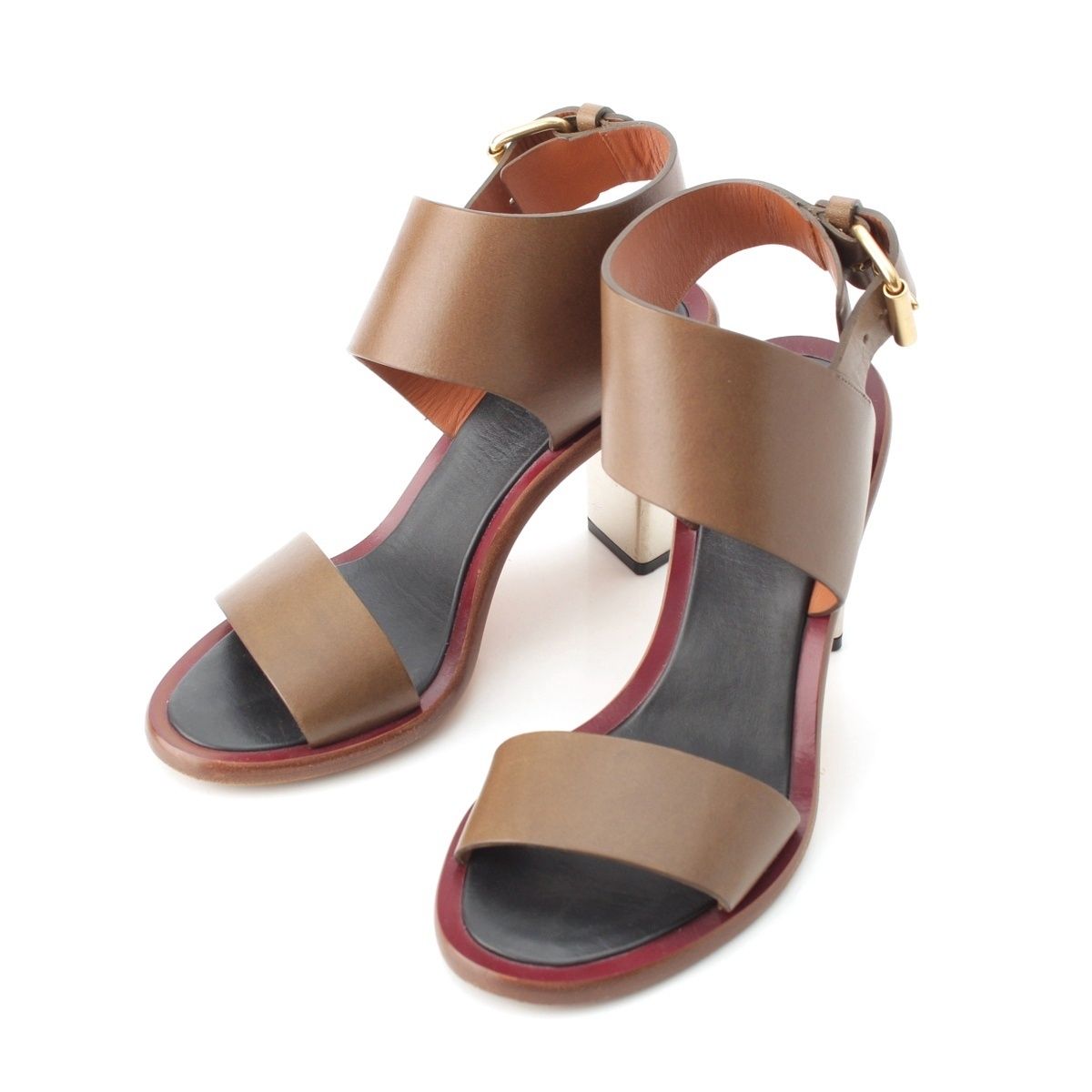 Celine Phoebe Philo Era Metal Sandals Khaki