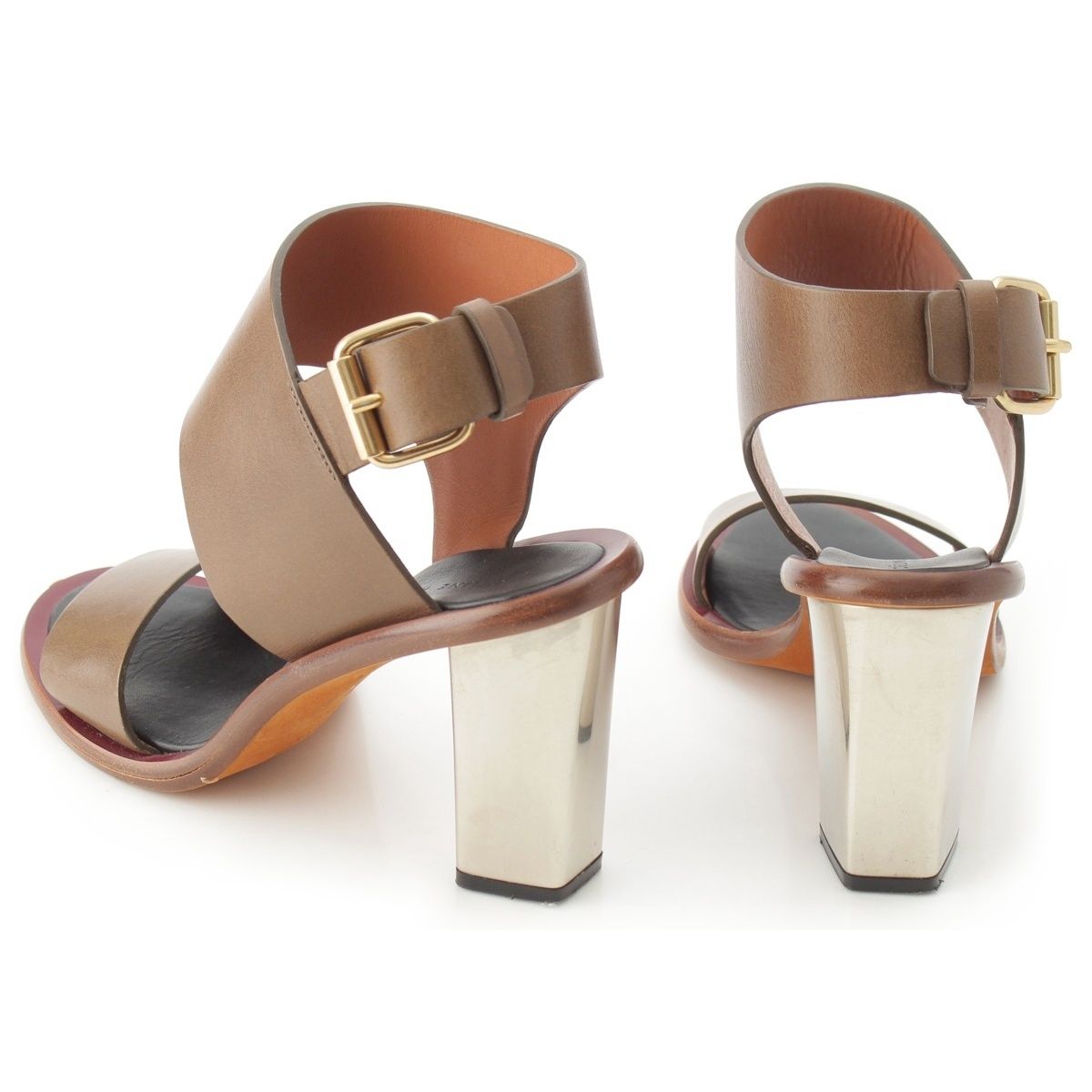 Celine Phoebe Philo Era Metal Sandals Khaki — view 4