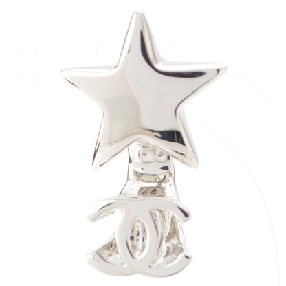 Chanel Silver CC Logo Star Earrings — view 3