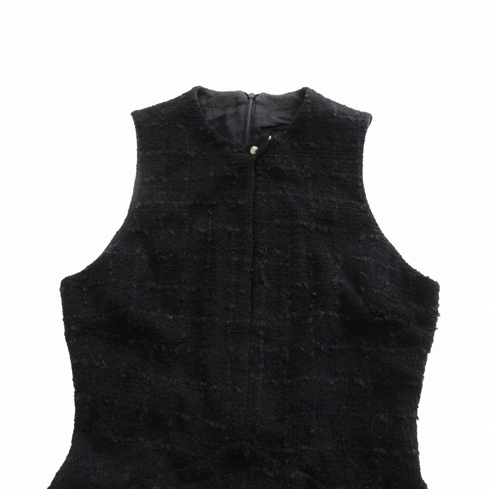 Versace Versus Dress Tweed Front Slit Sleeveless Black 40 — view 5