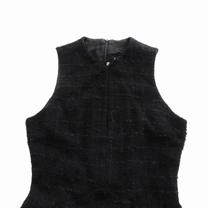 Versace Versus Dress Tweed Front Slit Sleeveless Black 40 — view 5