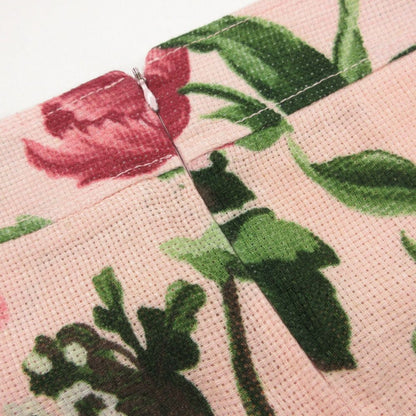 Dolce & Gabbana Mini Skirt Floral Linen Pink — view 7