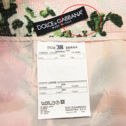 Dolce & Gabbana Mini Skirt Floral Linen Pink — view 3