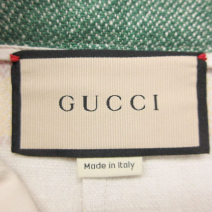 Gucci Skirt 100% Linen Border Midi Length Side Zip Tight Straight Contrast — view 7