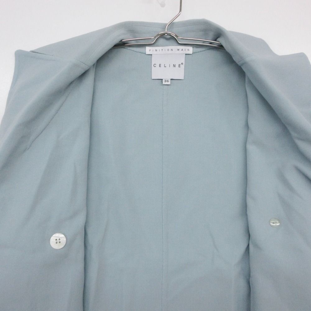 Celine Tailored Jacket Finition Hand Double Breasted Logo Button Outer — view 6