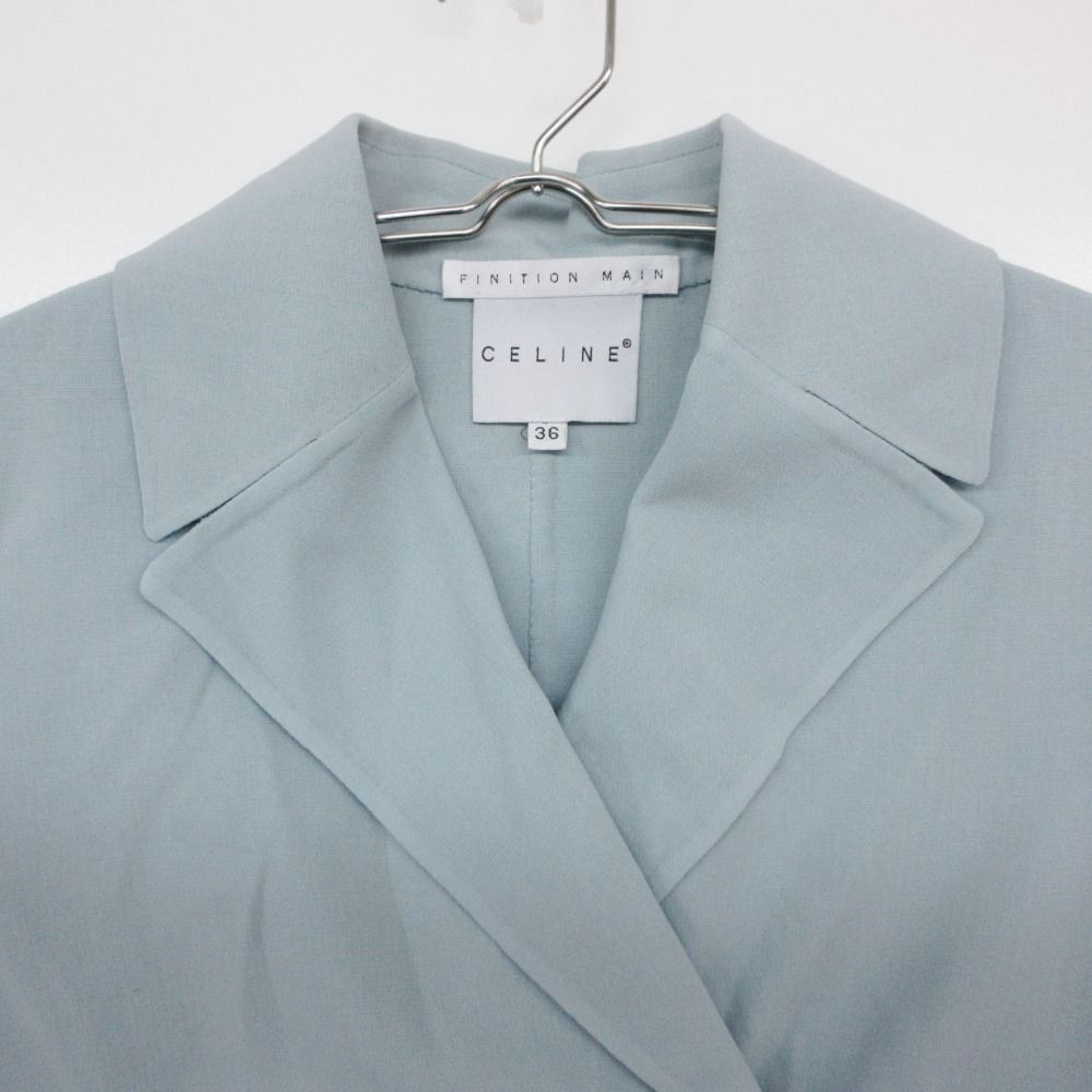 Celine Tailored Jacket Finition Hand Double Breasted Logo Button Outer — view 4