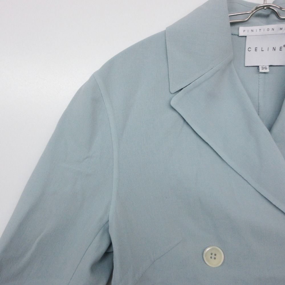 Celine Tailored Jacket Finition Hand Double Breasted Logo Button Outer — view 3