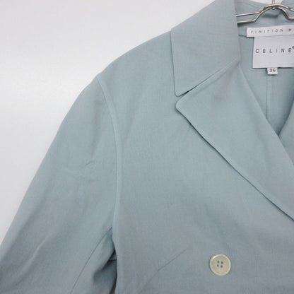 Celine Tailored Jacket Finition Hand Double Breasted Logo Button Outer — view 3