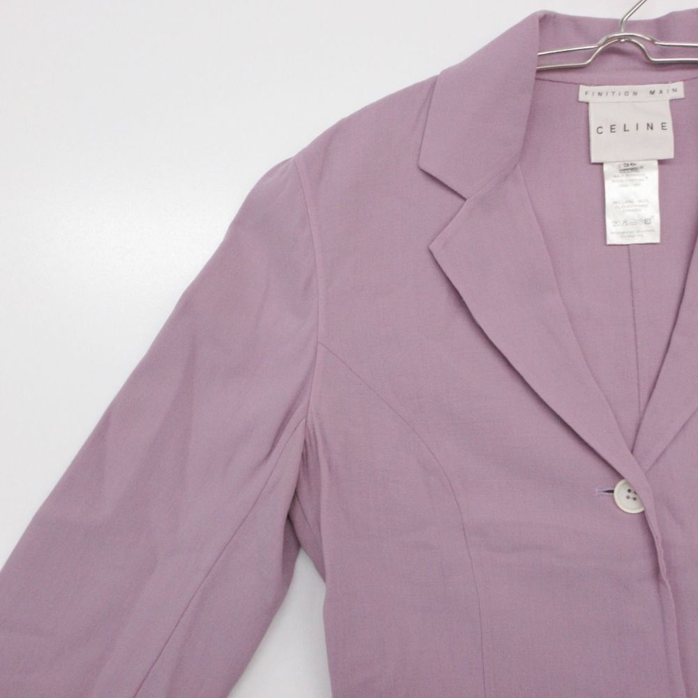 Celine Tailored Jacket Finition Hand Single Breasted Outer Lavender — view 4