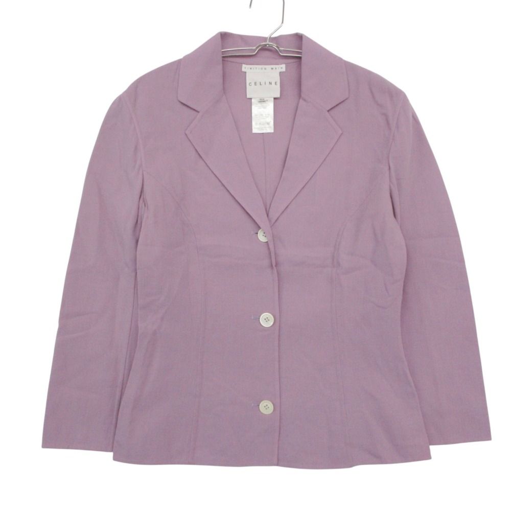 Celine Tailored Jacket Finition Hand Single Breasted Outer Lavender