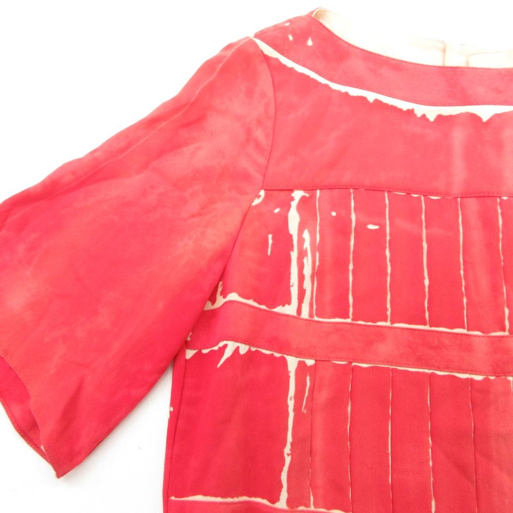 Louis Vuitton Dress 100% Silk Back Button Paint Style Short Sleeve Mini Length — view 3