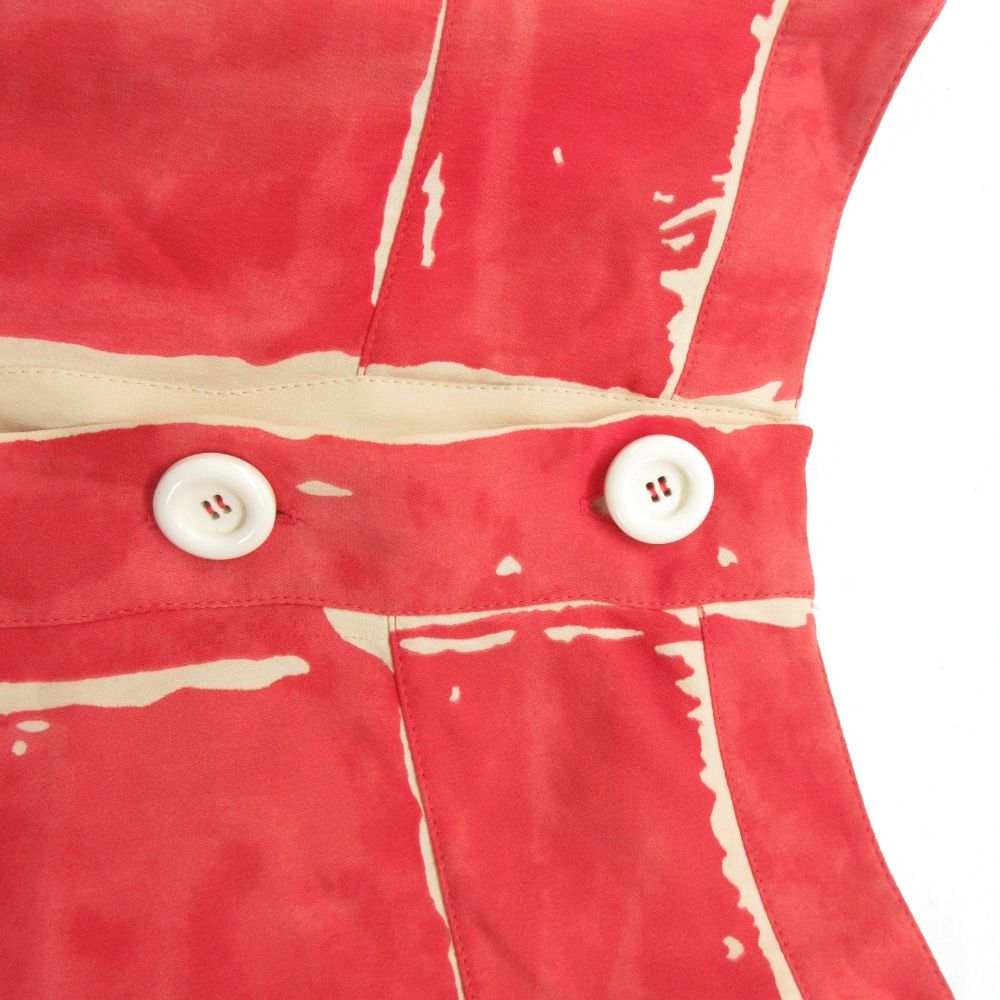 Louis Vuitton Dress 100% Silk Back Button Paint Style Short Sleeve Mini Length — view 5