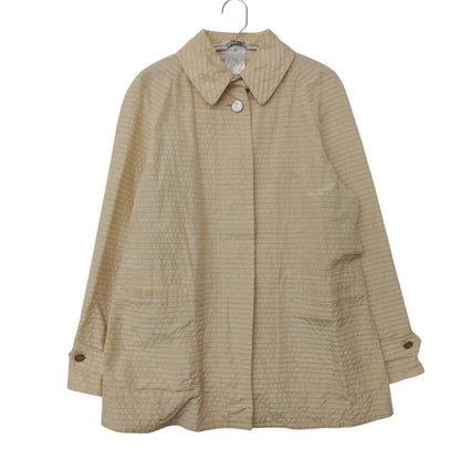 Chanel Soutien Collar Coat 01c Border Pattern Light Outer Beige — view 3