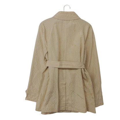 Chanel Soutien Collar Coat 01c Border Pattern Light Outer Beige — view 2