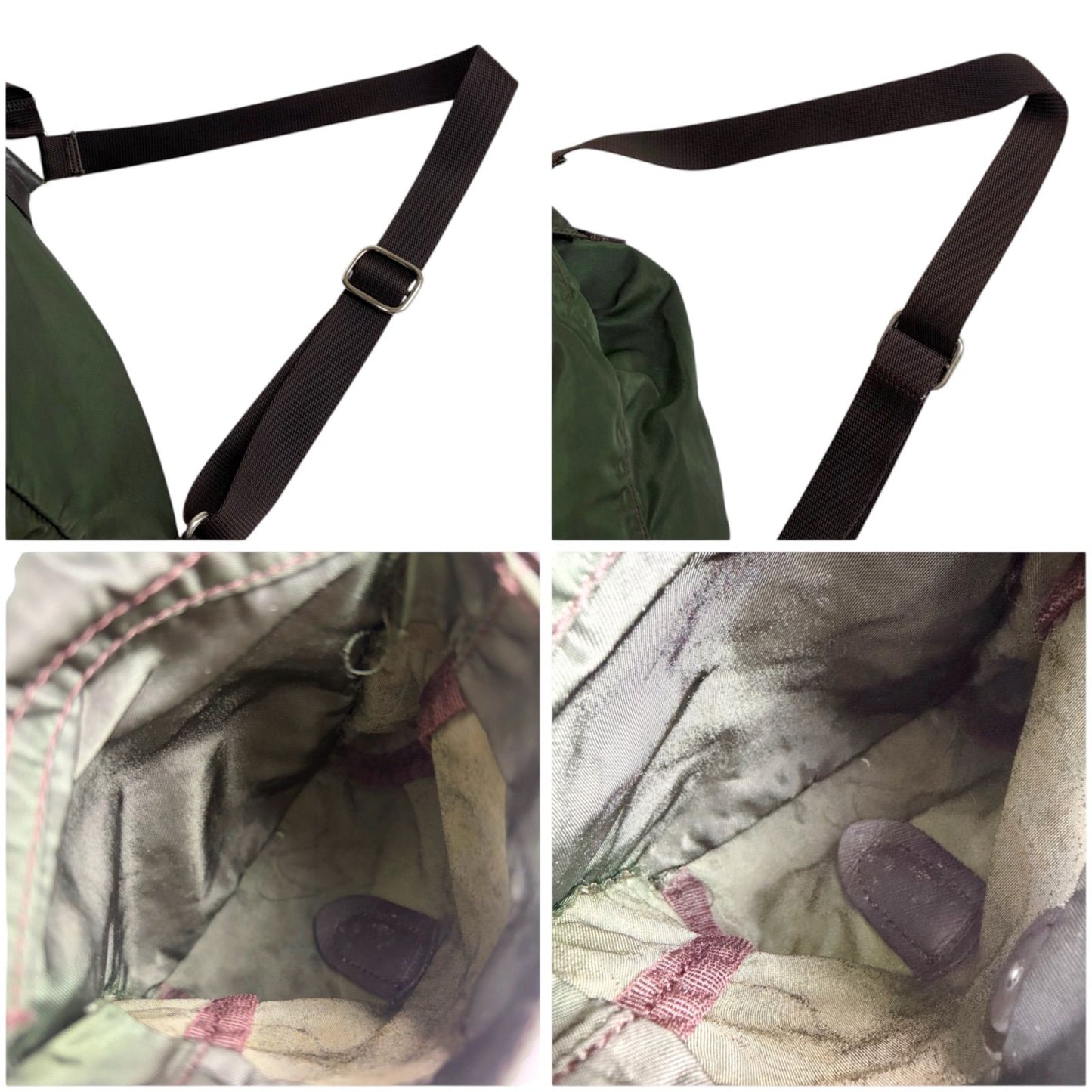 Prada Triangle Logo Backpack Tessuto Nylon Khaki Green — view 6