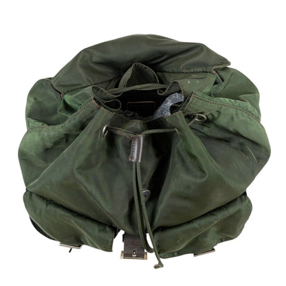 Prada Triangle Logo Backpack Tessuto Nylon Khaki Green — view 7