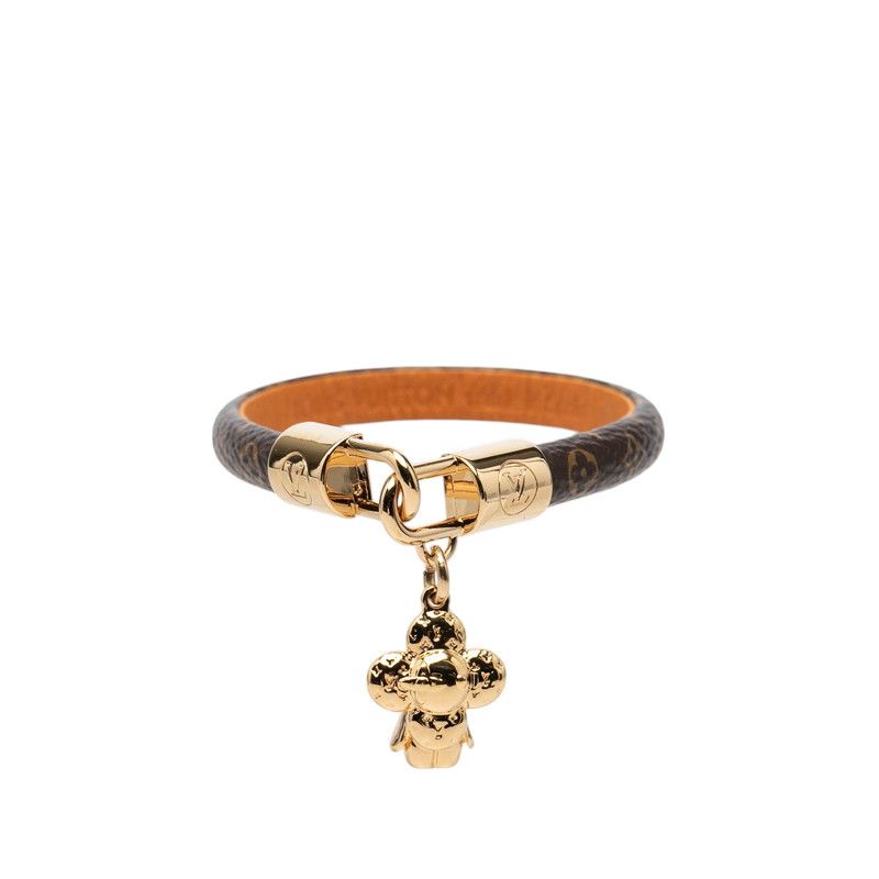Louis Vuitton Monogram Bracelet Vivienne 17 Brown Leather