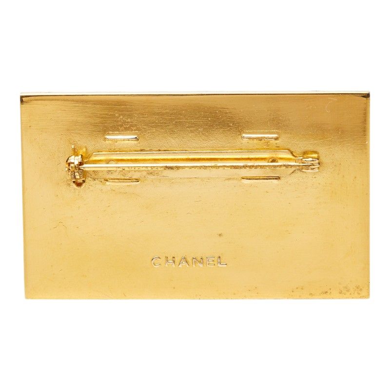 Chanel Logo Plate Brooch Gold Plated — view 2