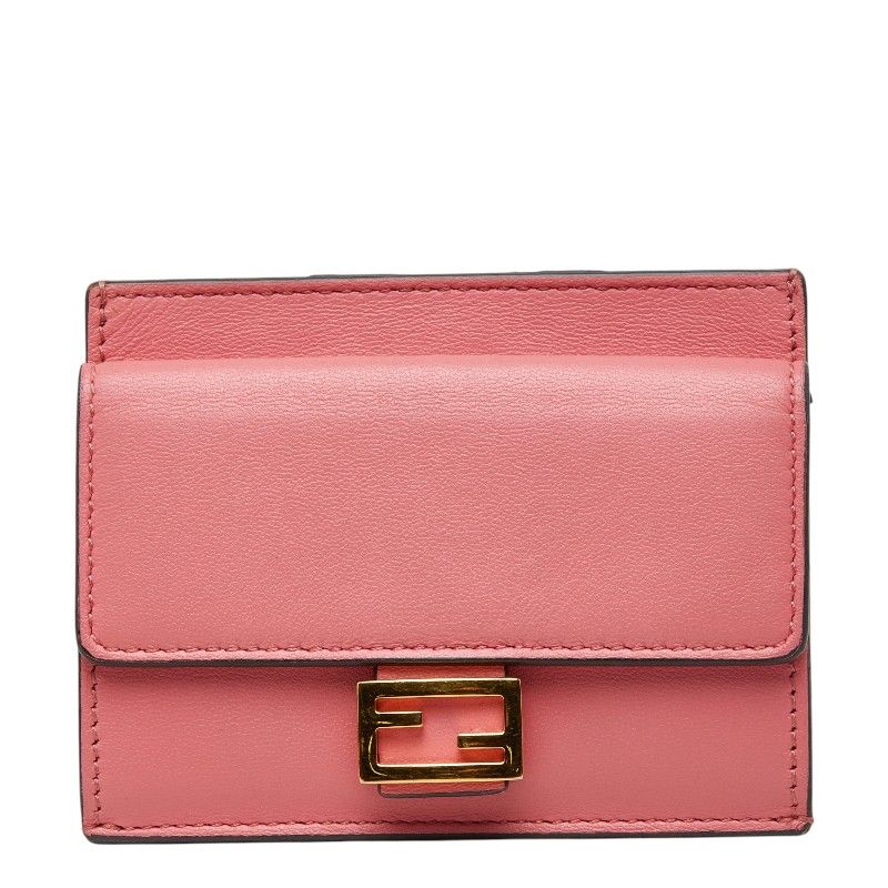Fendi Baguette Card Case Coin Pink Leather