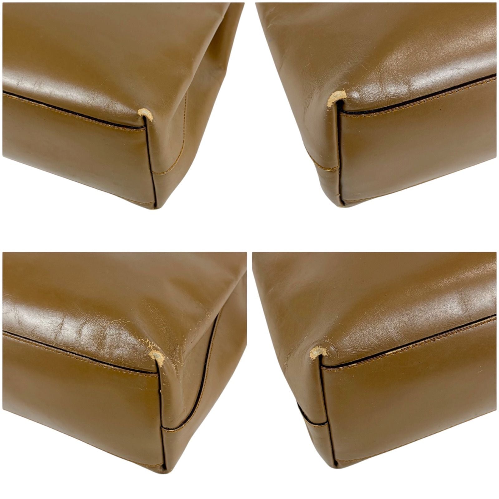 Prada Mini Tote Bag Shoulder Perforated Logo Leather Brown — view 6